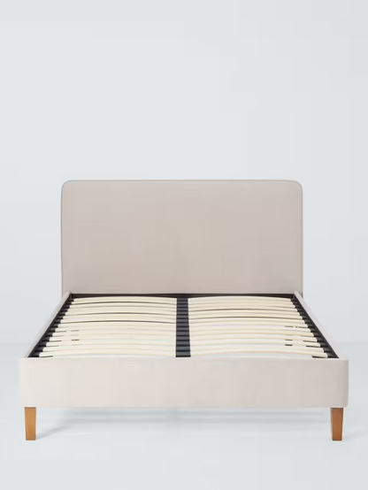 John Lewis Clyde Upholstered Bed Frame, Double, Brushed Weave Beige
