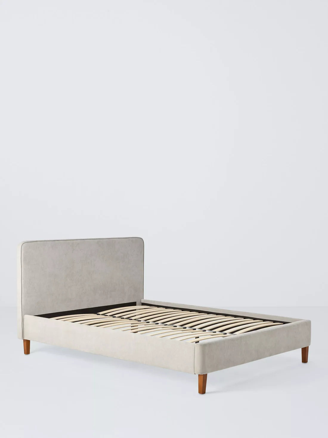 John Lewis Clyde Upholstered Bed Frame, Double, Brushed Weave Beige