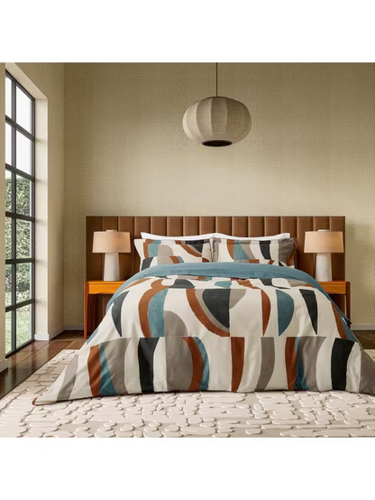 Harlequin Torillo Super King Duvet Cover, Black Earth/Cornflower/Walnut