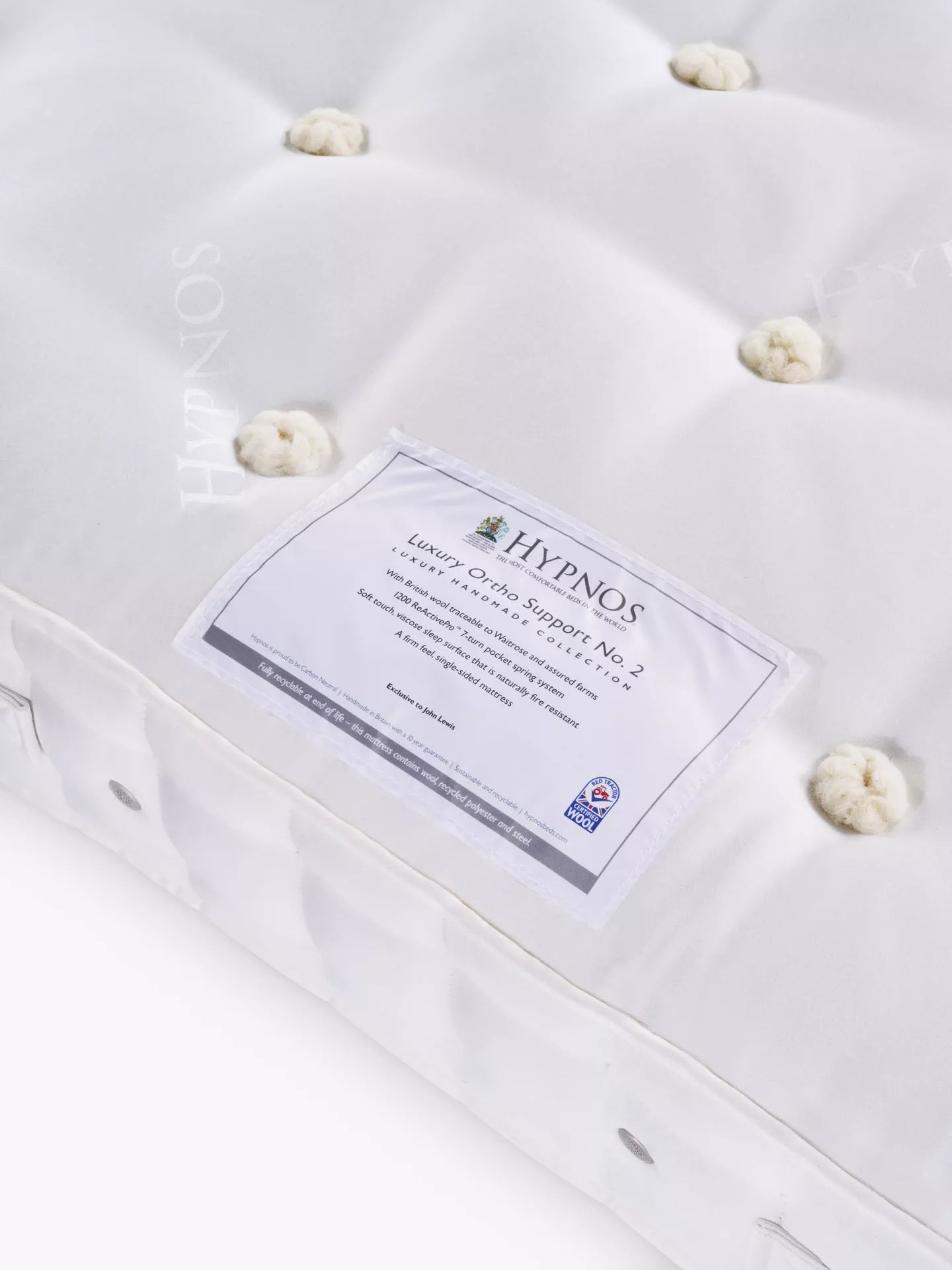 Hypnos Luxury Ortho Support No. 2 Pocket Spring Mattress, Firm Tension, Super King Size