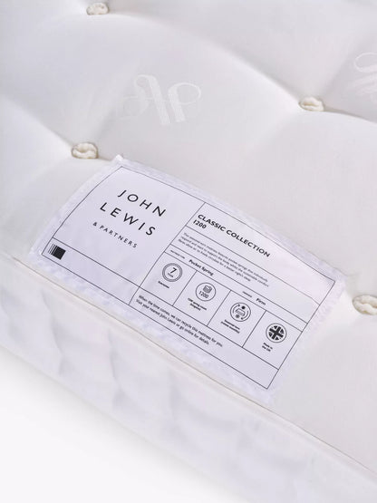 John Lewis Classic Collection 1200 Pocket Spring Mattress, Firm Tension, Double