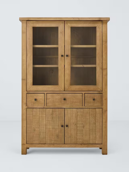 John Lewis Reclaimed Timber Glazed Dresser, Natural