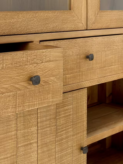 John Lewis Reclaimed Timber Glazed Dresser, Natural