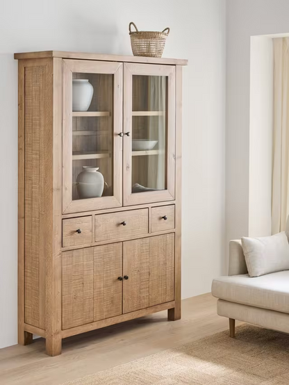 John Lewis Reclaimed Timber Glazed Dresser, Natural