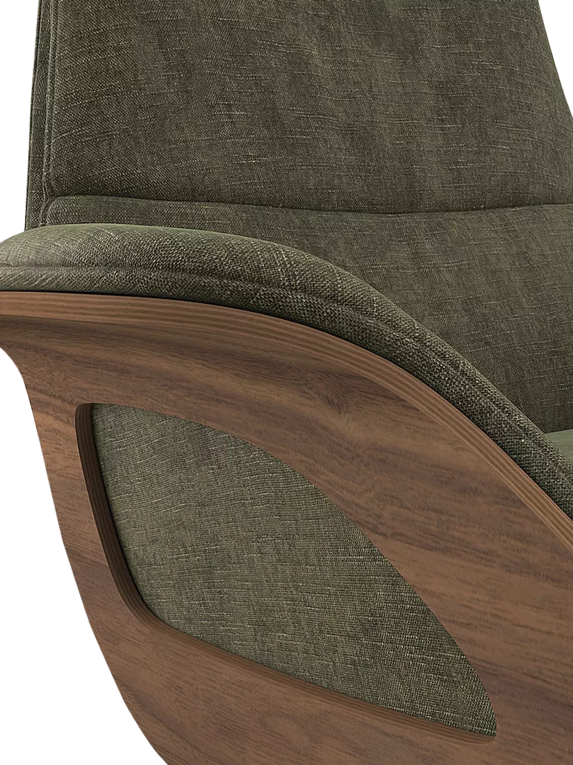 Flexlux Clement Relax Recliner Chair with Integrated Footrest, Black Leg, Wildflower Forest Green