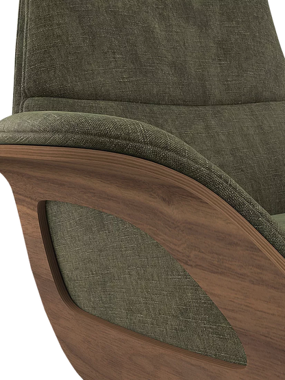 Flexlux Clement Relax Recliner Chair with Integrated Footrest, Black Leg, Wildflower Forest Green