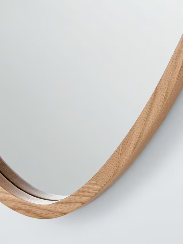John Lewis Abstract Slim Frame Wall Mirror, 90 x 60cm, FSC-Certified (Oak Wood), Natural