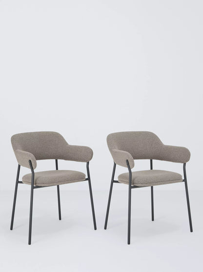 John Lewis Wise Dining Armchair, Set of 2, Taupe