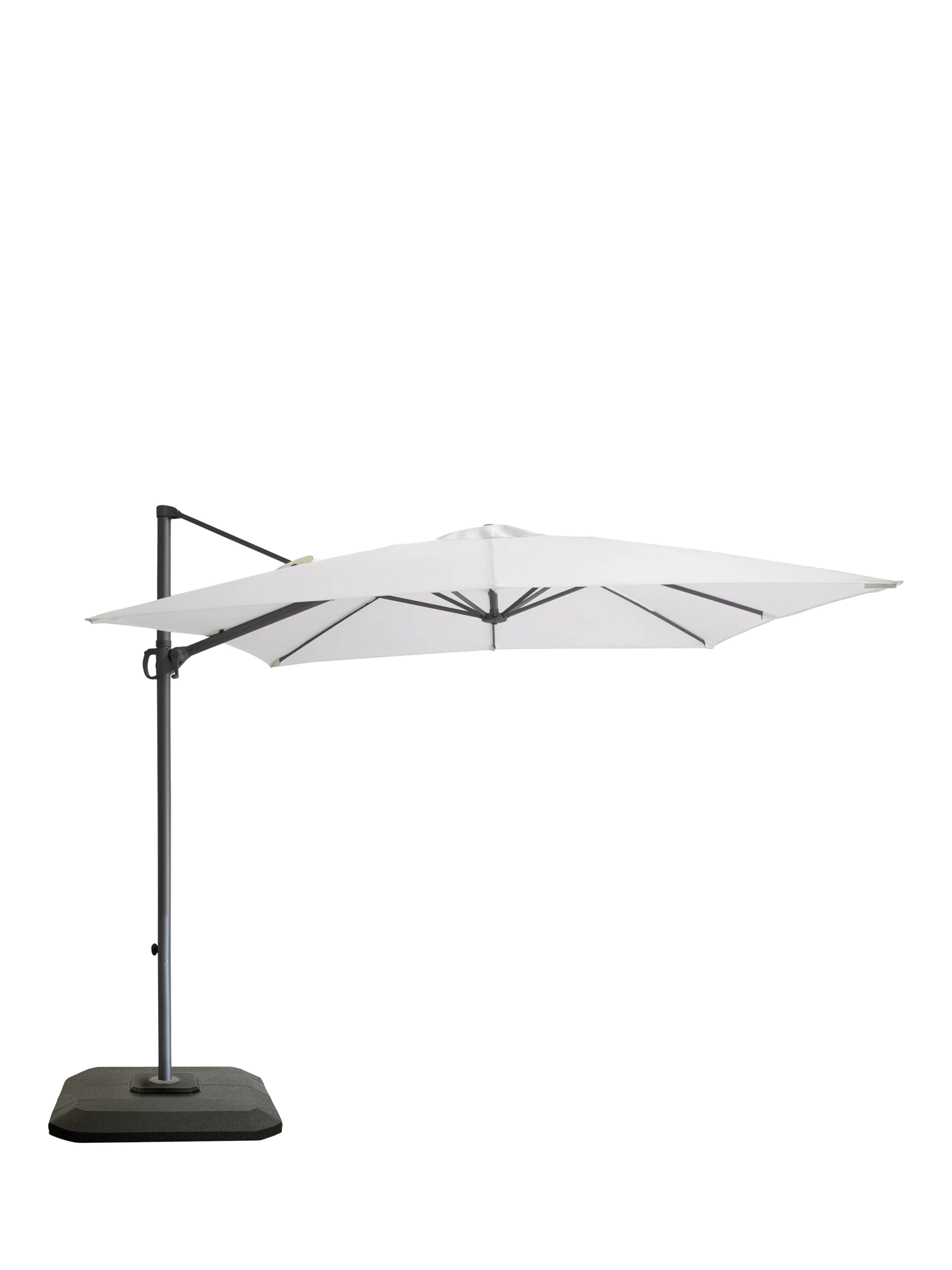 John Lewis Freestanding Adjustable Parasol & Base, 2.5m, Oyster