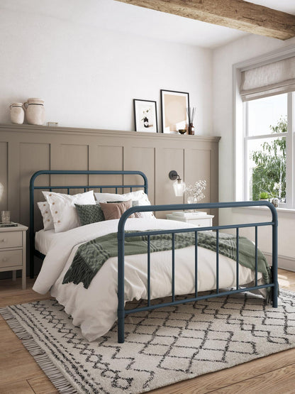 John Lewis Dorm Metal Bed Frame, Double, Blue