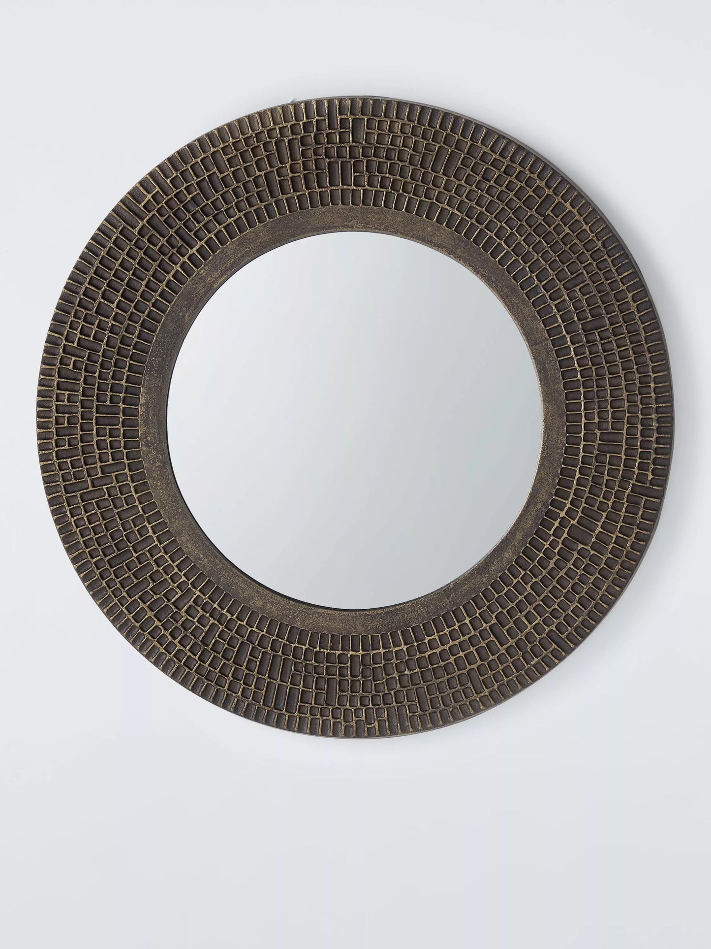 John Lewis Autumn Fusion Round Wall Mirror, 65cm, Antique Brass