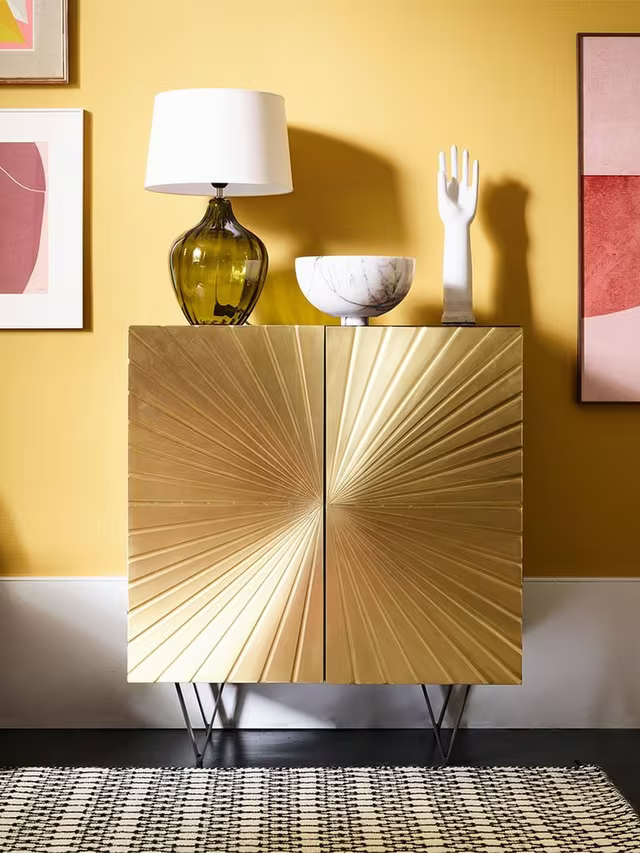 Swoon Ziggy Cabinet Brass Display Cabinet