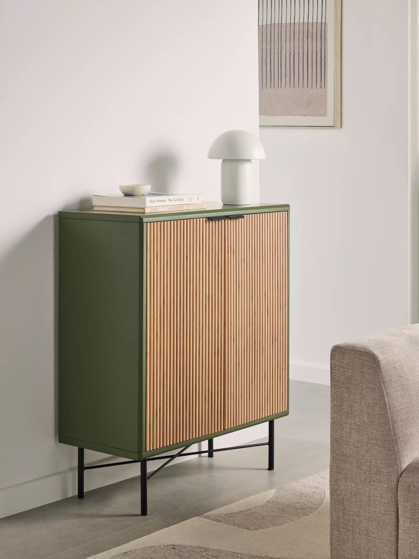 John Lewis Ridge 2 Door Cabinet  Avocado