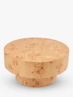 John Lewis Burl Round Coffee Table Natural