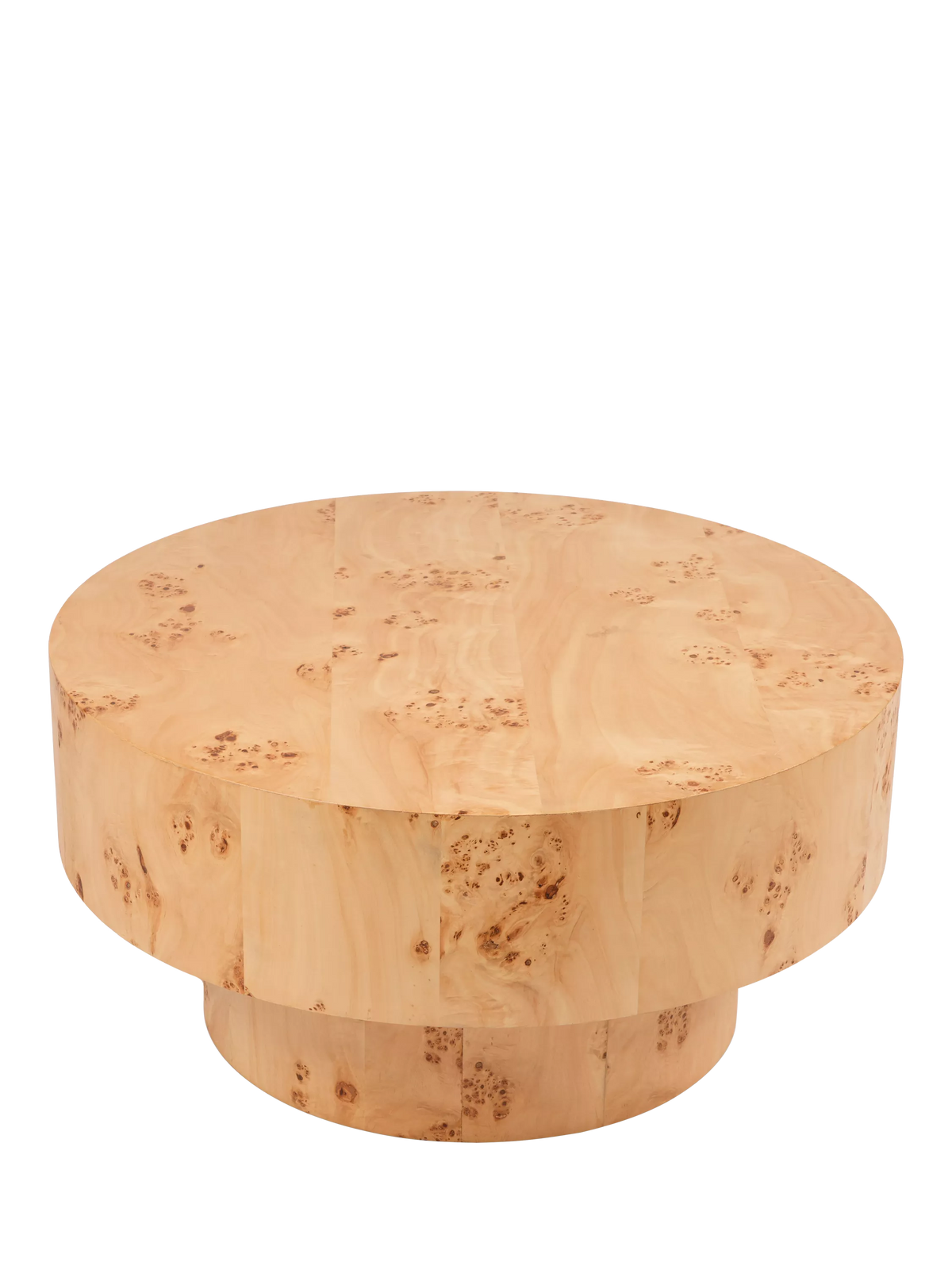 John Lewis Burl Round Coffee Table Natural