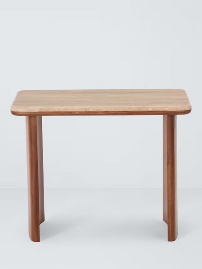 John Lewis Adina Travertine Top Nest of 2 Tables Walnut