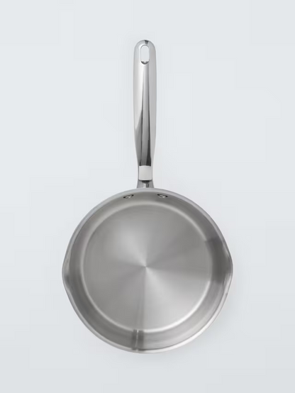 John Lewis 'The Pan' Stainless Steel Uncoated Saucepan Only Set, 3 Piece (No Lids Included)