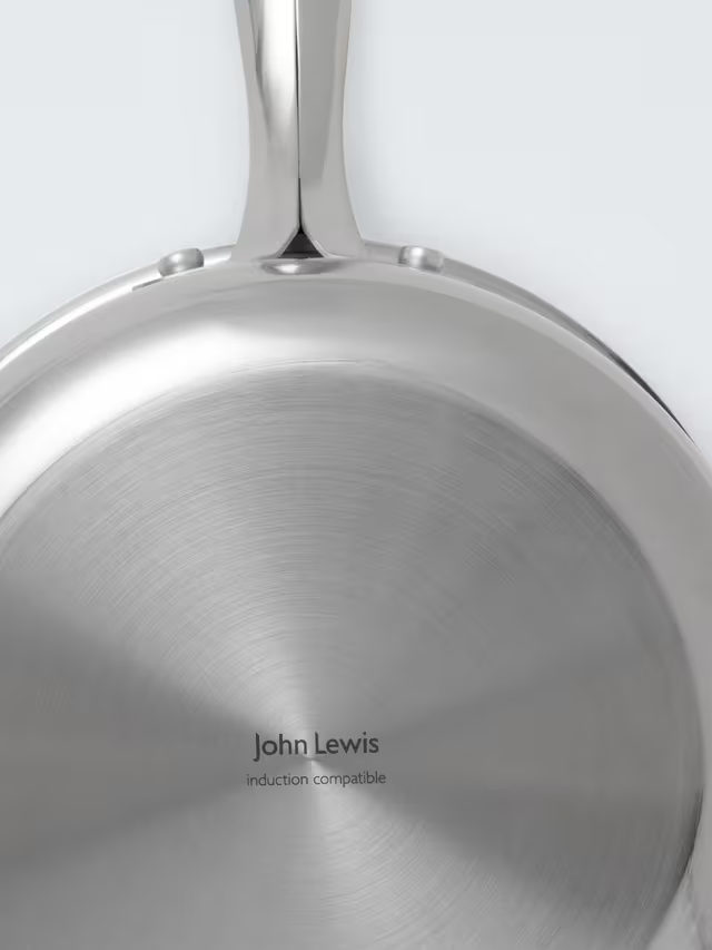John Lewis 'The Pan' Stainless Steel Uncoated Saucepan Only Set, 3 Piece (No Lids Included)