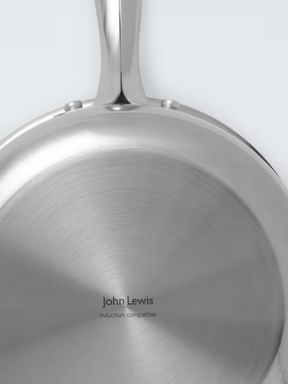 John Lewis 'The Pan' Stainless Steel Uncoated Saucepan Only Set, 3 Piece (No Lids Included)