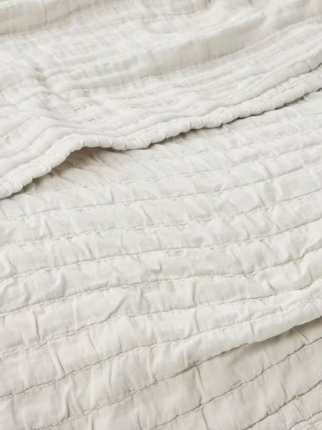 John Lewis Ruched Bedspread, Greige