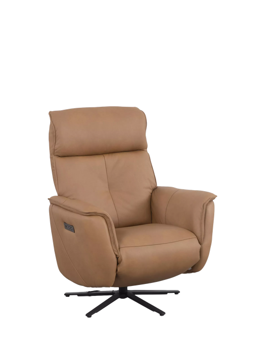 John Lewis Float Zero Gravity Power Recliner Leather Chair, Tan Leather