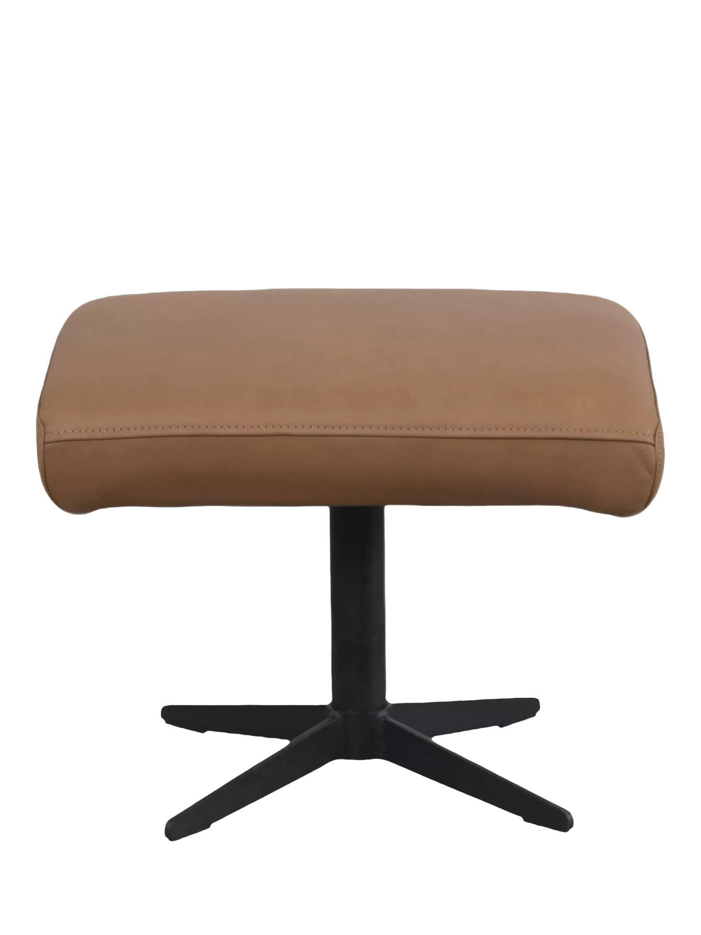 John Lewis Relaxed Recliner Armchair & Footstool, Metal Leg, Tan Leather