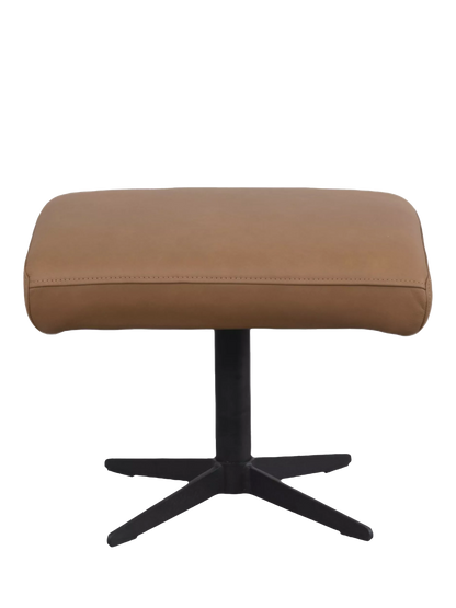 John Lewis Relaxed Recliner Armchair & Footstool, Metal Leg, Tan Leather