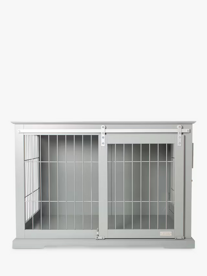Lords & Labradors Wooden Sliding Door Dog Crate, Grey