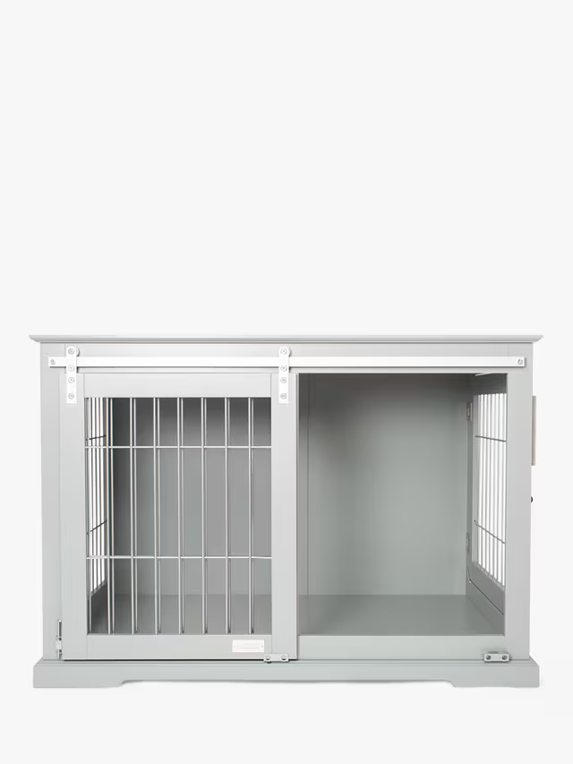 Lords & Labradors Wooden Sliding Door Dog Crate, Grey