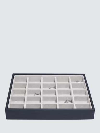Stackers Classic 6 Layer Jewellery Box, Pebble Navy