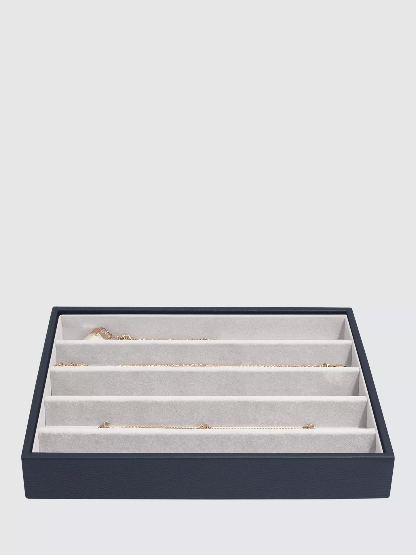 Stackers Classic 6 Layer Jewellery Box, Pebble Navy