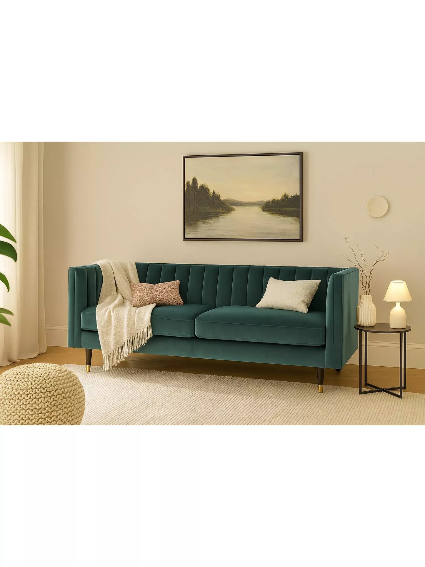 Swyft Model X02 Large 3 Seater Sofa, Velvet Kingfisher