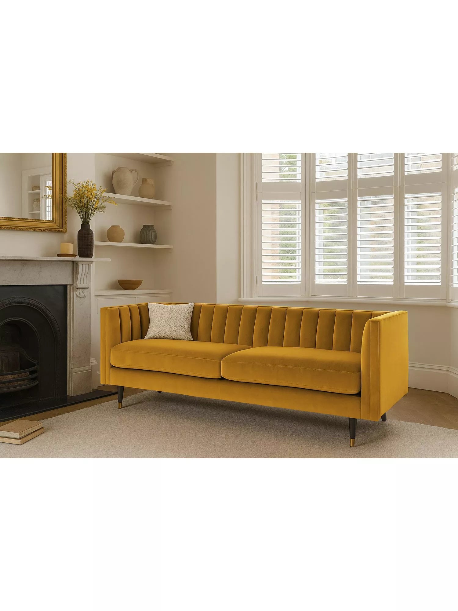 Swyft Model X02 Large 3 Seater Sofa, Velvet Mustard