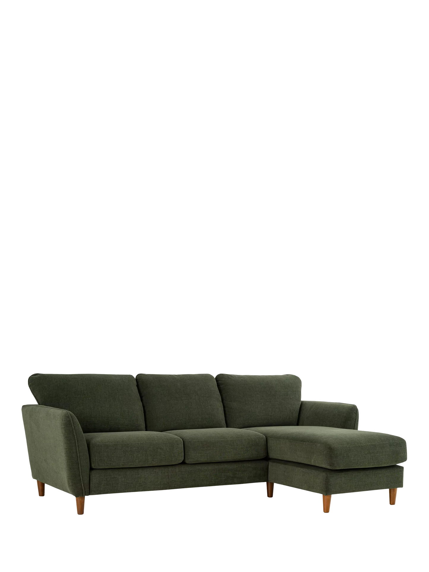 John Lewis Hamilton RHF 4 Seater Sofa, Dark Leg, Khaki Chenille