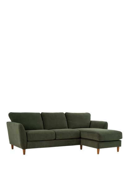 John Lewis Hamilton RHF 4 Seater Sofa, Dark Leg, Khaki Chenille