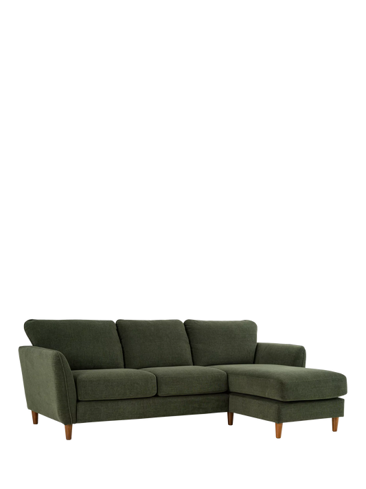 John Lewis Hamilton RHF 4 Seater Sofa, Dark Leg, Khaki Chenille