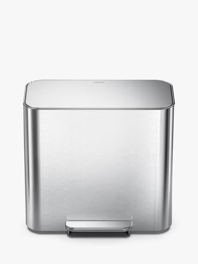 Simplehuman Mini Recycler Pedal Bin, 15L, White
