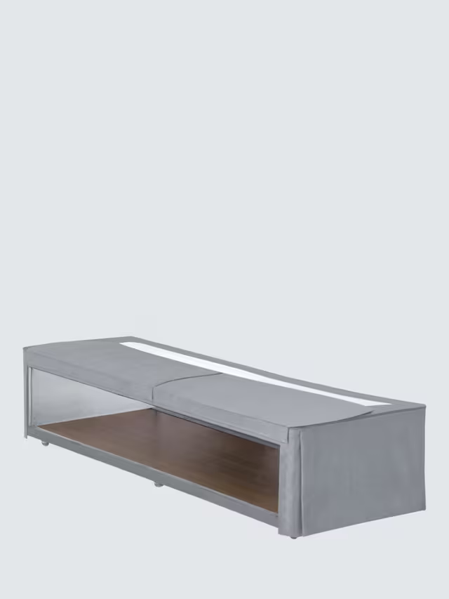 Hypnos Hide Away Upholstered Divan Base, Single, Linoso Sky