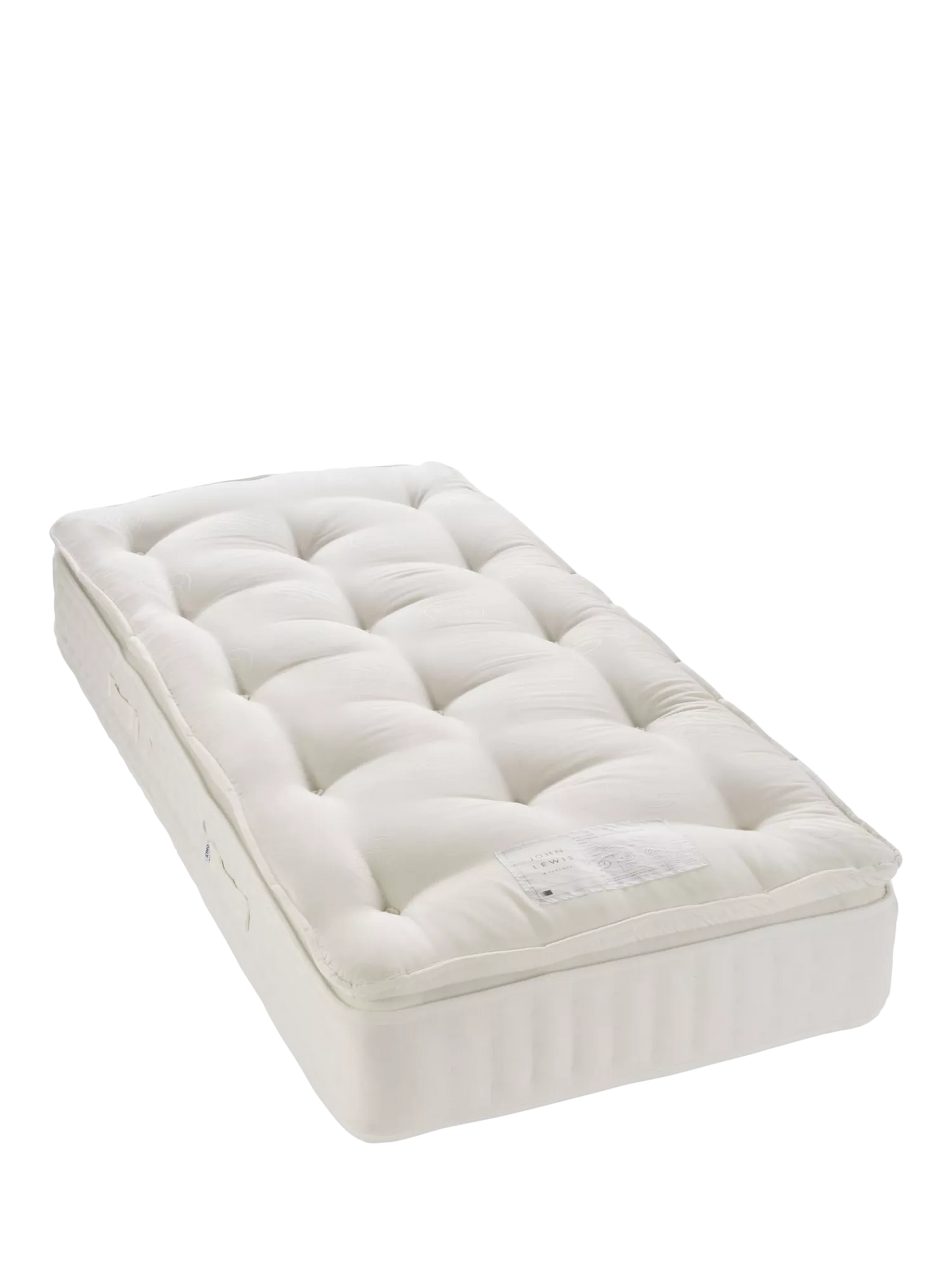 John Lewis Single Mattress Waitrose Wool 1800 Pocket Spring Pillowtop Medium Tension