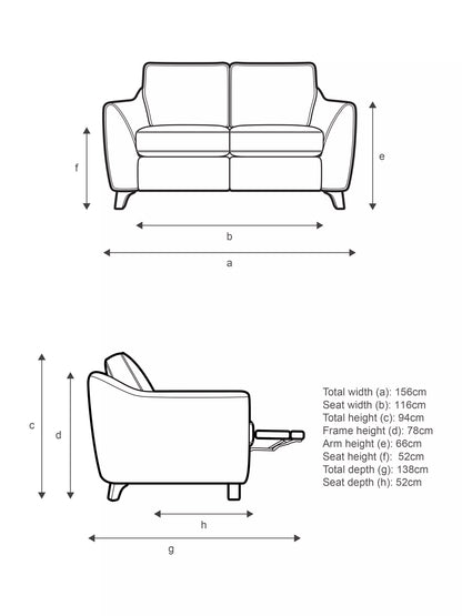 G Plan Vintage 68 RHF Small 2 Seater Sofa Single Footrest Aquaclean Grey