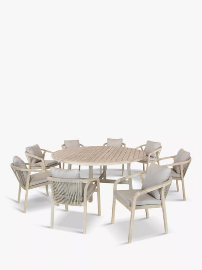 KETTLER Cora 8-Seater Round Garden Dining Table FSC-Certified (Acacia Wood), Natural
