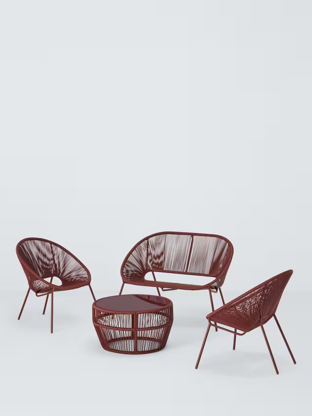 John Lewis Salsa Garden Lounge Chair, Set of 2, Burnt Umber