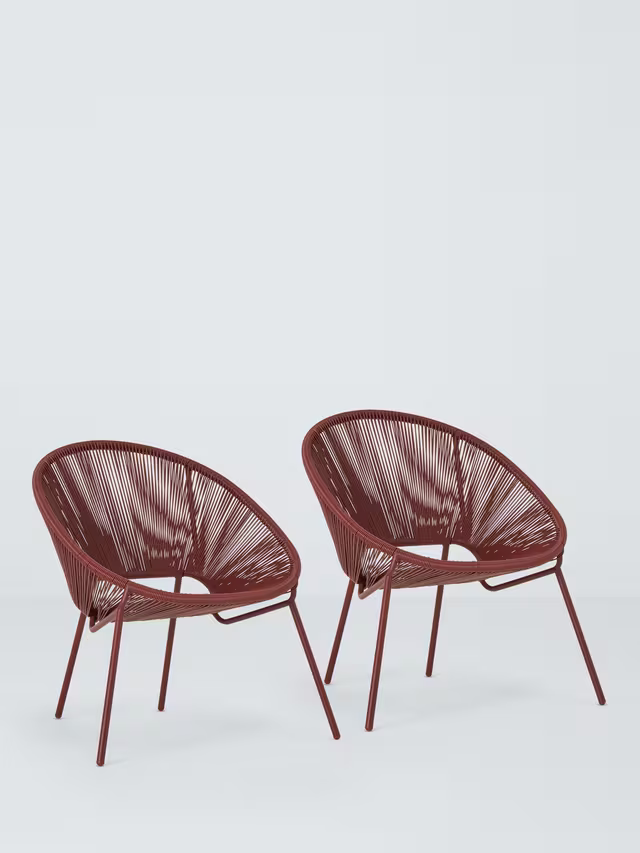 John Lewis Salsa Garden Lounge Chair, Set of 2, Burnt Umber