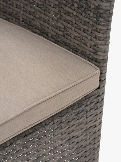 John Lewis Alora Woven Rattan 4-Seater Round Garden Dining Table & Chairs Set, Grey