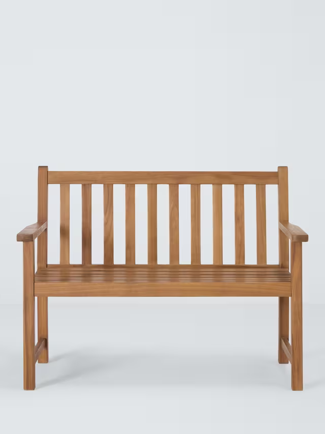 John Lewis Classic 2-Seater Acacia Wood Garden Bench, Natural