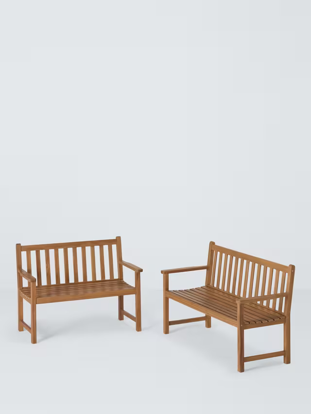 John Lewis Classic 2-Seater Acacia Wood Garden Bench, Natural