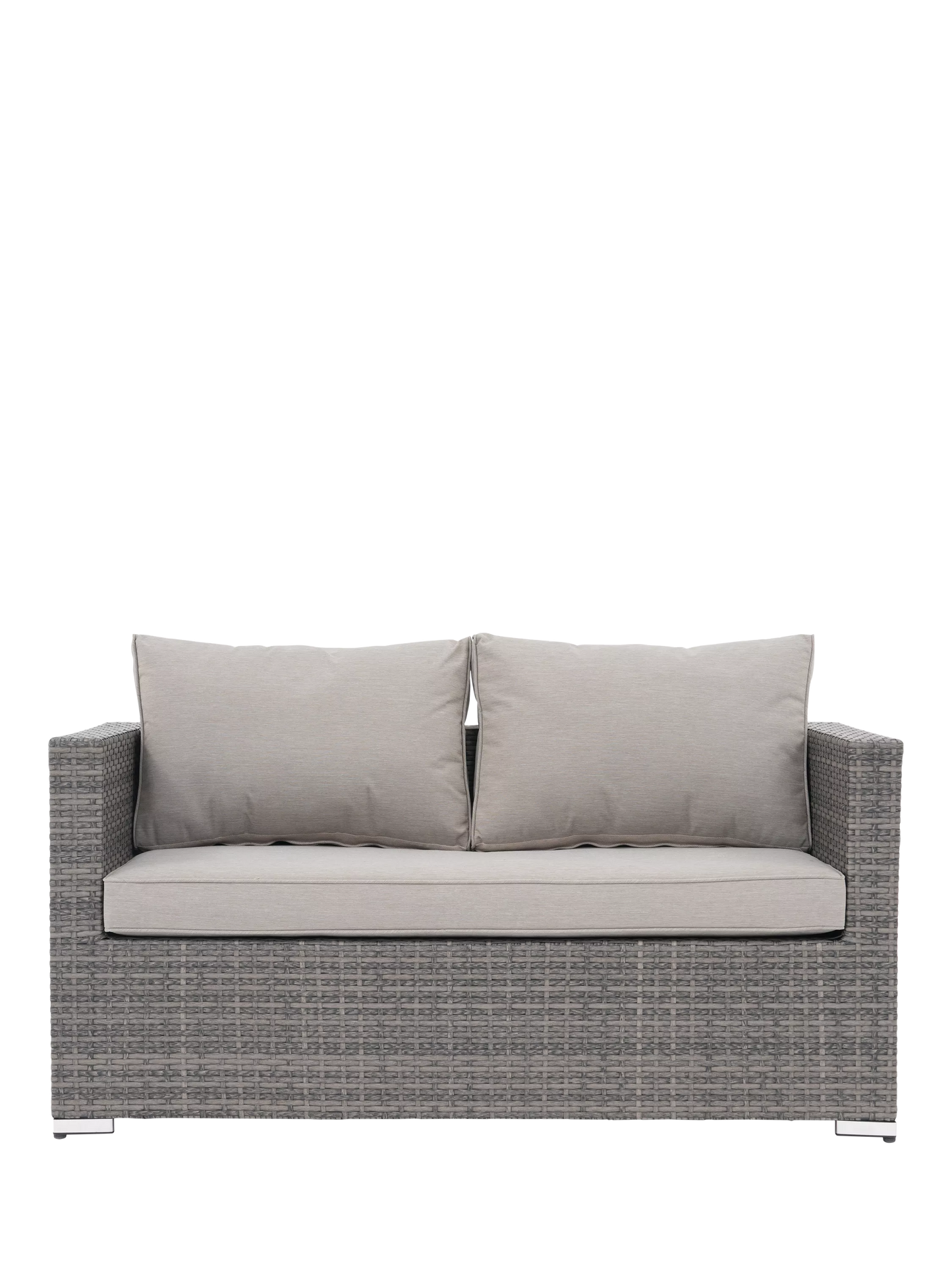 John Lewis Alora Woven Rattan 2-Seater Garden Sofa, Grey