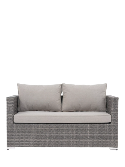 John Lewis Alora Woven Rattan 2-Seater Garden Sofa, Grey