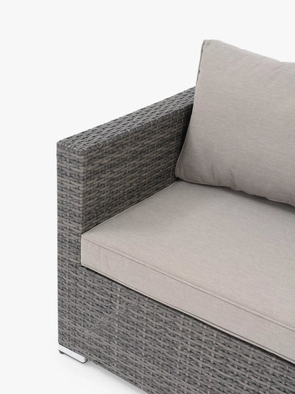 John Lewis Alora Woven Rattan 2-Seater Garden Sofa, Grey