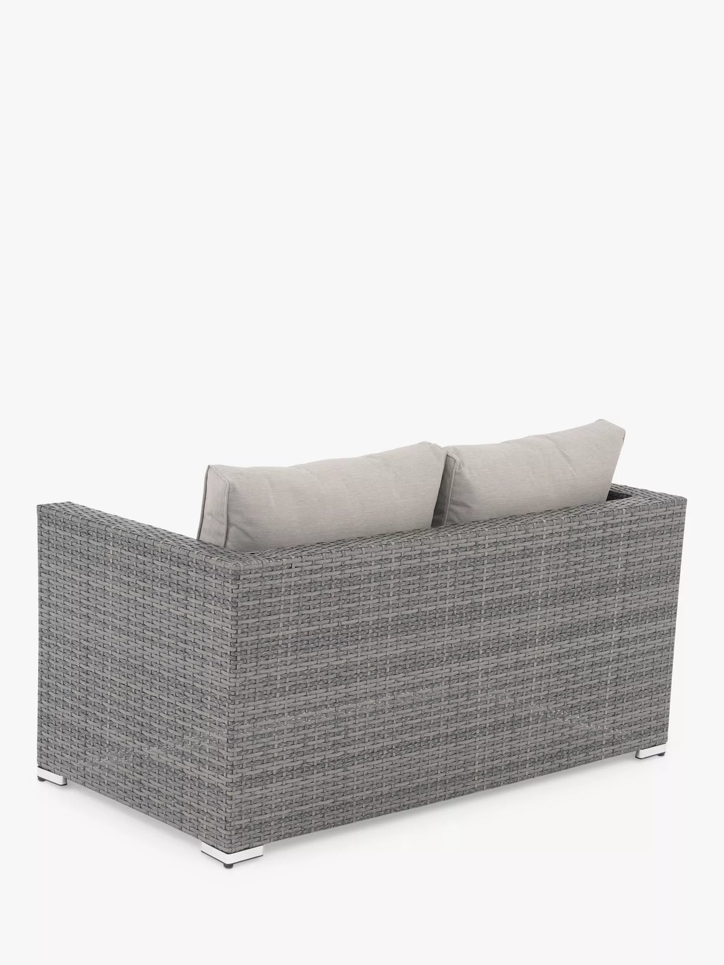 John Lewis Alora Woven Rattan 2-Seater Garden Sofa, Grey
